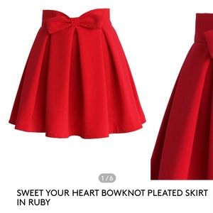 Chicwish bow pleated skirt